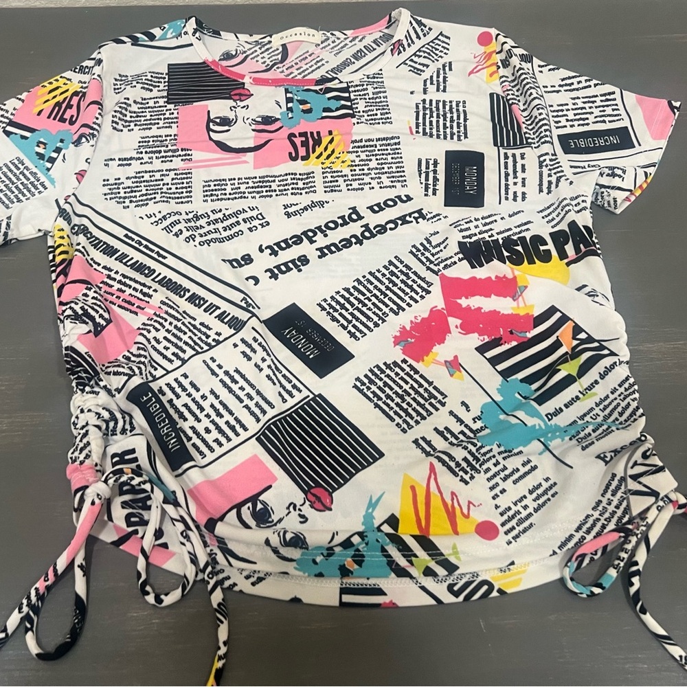 4/$10 Occasion Multicolor Graphic Tee Y2K